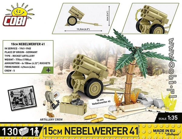 2291 Cobi Bouw Sets 15 Cm Nebelwerfer 41 4 2291 Cobi Bouw Sets 15 Cm Nebelwerfer 41 - Afbeelding 2